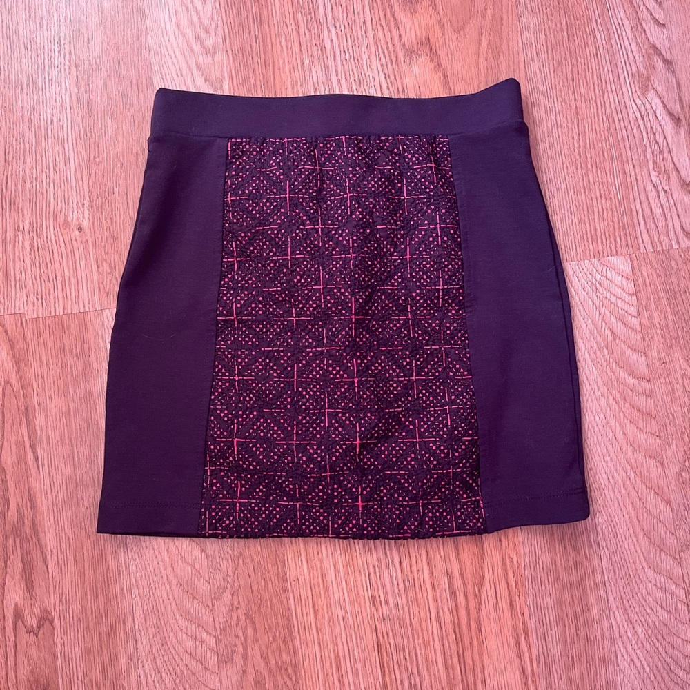 Pink and purple mini skirt
